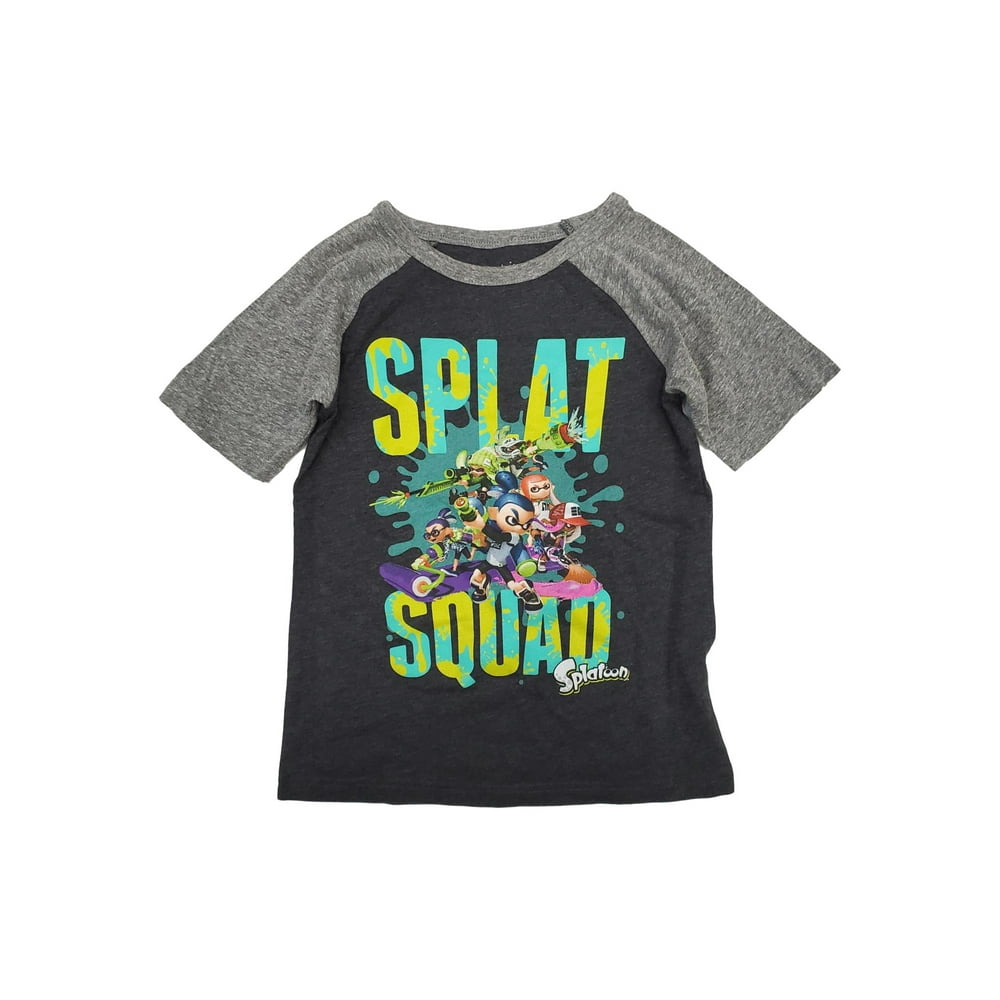 Splatoon Boys Gray Short Sleeve Splat Squad Gamer Tee Shirt T-Shirt 6 - Walmart.com - Walmart.com