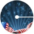 thumbnail image 1 of FMSHPON American Flag Xmas Christmas Tree Skirt Stand Mat for Holiday Party Decoration Indoor Outdoor 48 inches, 1 of 6