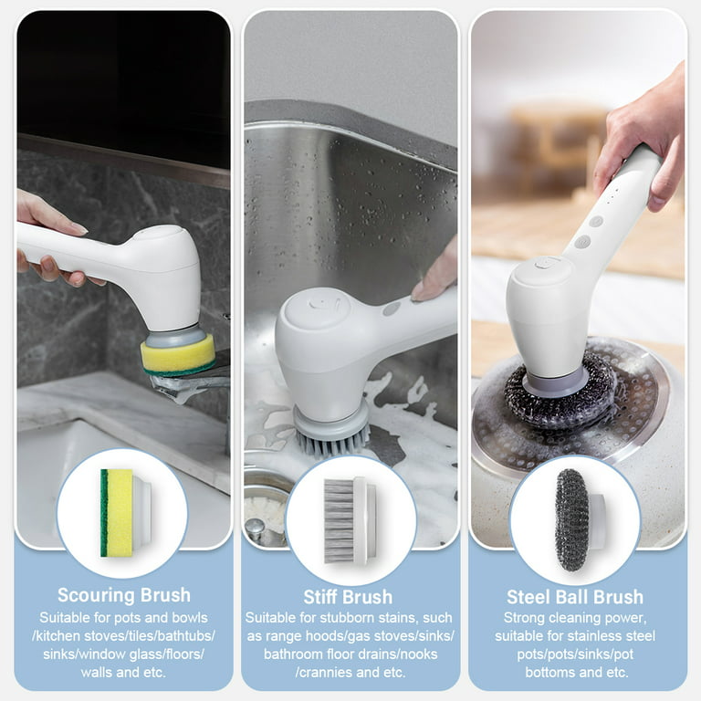 Electric Spin Scrubber, 5 in 1 Cordless Handheld Electric Cleaning