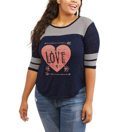 Junior Plus Elbow Sleeve Knit Tee