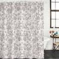 thumbnail image 3 of Farmhouse Flower Waterproof Fabric Shower Curtain,Botanical Vintage Grey Leaf Plant Waterproof Fabric Shower Curtain for Bathroom Curtains Bathtubs Shower Curtains with 12 Hooks Extra Long 72x84, 3 of 8
