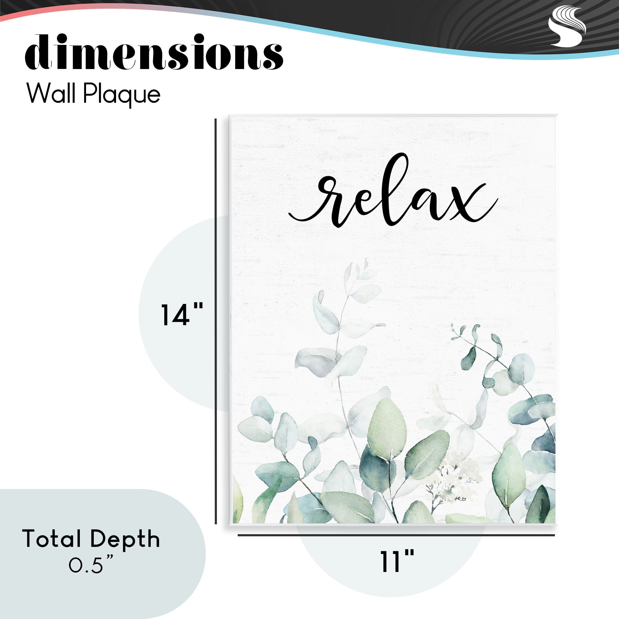 Relax Leafy Herbs Wall Plaque Art, design by Lettered and Lined