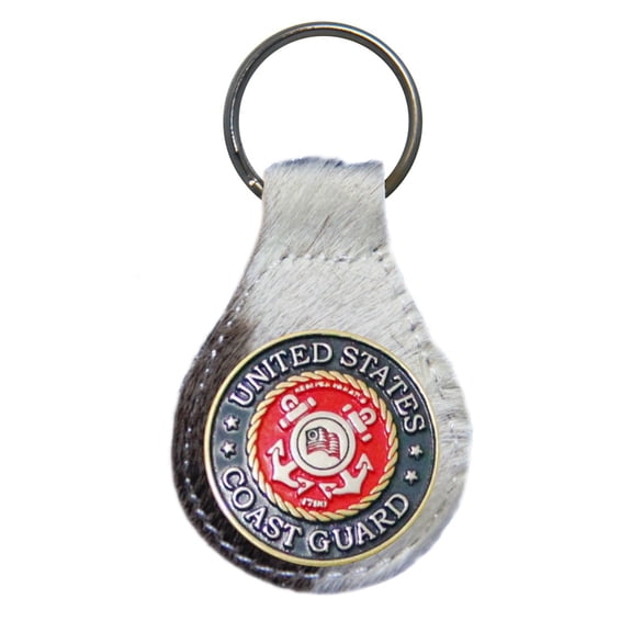 United States Coast Guard leather key fob or keychain Hair