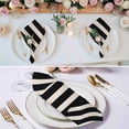 thumbnail image 2 of Black Beige Striped Cloth Napkins, Vintage Geometric Line Simple Washable and Reusable Dinner Napkins Set of 4, Table Napkin for Kitchen Party Birthday Wedding Hotel Housewarming 20"x20", 2 of 8
