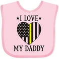 thumbnail image 3 of Inktastic Dispatcher Daddy Gold Line Emergency Boys or Girls Baby Bib, 3 of 4