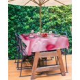 thumbnail image 3 of Fsddascl Pink Christmas Outdoor Tablecloth - 60x84 Inch Rectangle Dining Table Cover, Xmas Tree Christmas Balls Snowflake Waterproof Outdoor Table Cloth with Umbrella Hole & Zipper for Picnic/Patio, 3 of 7