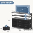 thumbnail image 3 of ACCVER 6-Drawer Dresser with Shelves, TV Stand with Fabric Drawers for Living Room, Closet and Chest for Bedroom & Apartment, Clothes Storage Organizer, Black, 3 of 8