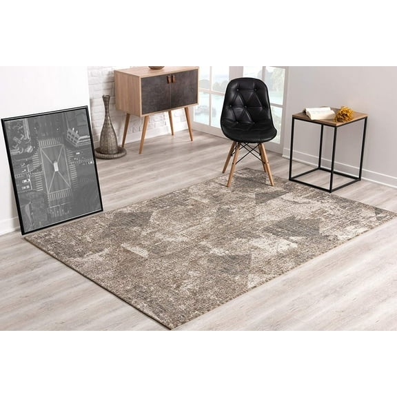 3â€™ x 5â€™ Ivory Distressed Diamonds Area Rug