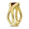 thumbnail image 2 of Gem & Harmony 1.40 Carat (Ctw) Oval Garnet Ring in Yellow Plated Sterling Silver for Women, 2 of 6
