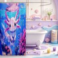 thumbnail image 3 of Manfei Cute Axolotl Shower Curtain 72Wx78L,Aquatic Amphibian Print Bath Curtain, 3 of 5