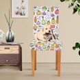 thumbnail image 4 of Yayeee 4 Pack Dining Chair Covers Stretch Parson Chairs Slipcovers Seat Protector, Cute Vegetables, 4 of 6