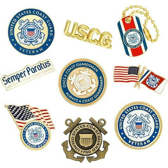 Pinmart's Officially Licensed U.S. Coast Guard Enamel Lapel Pin Set