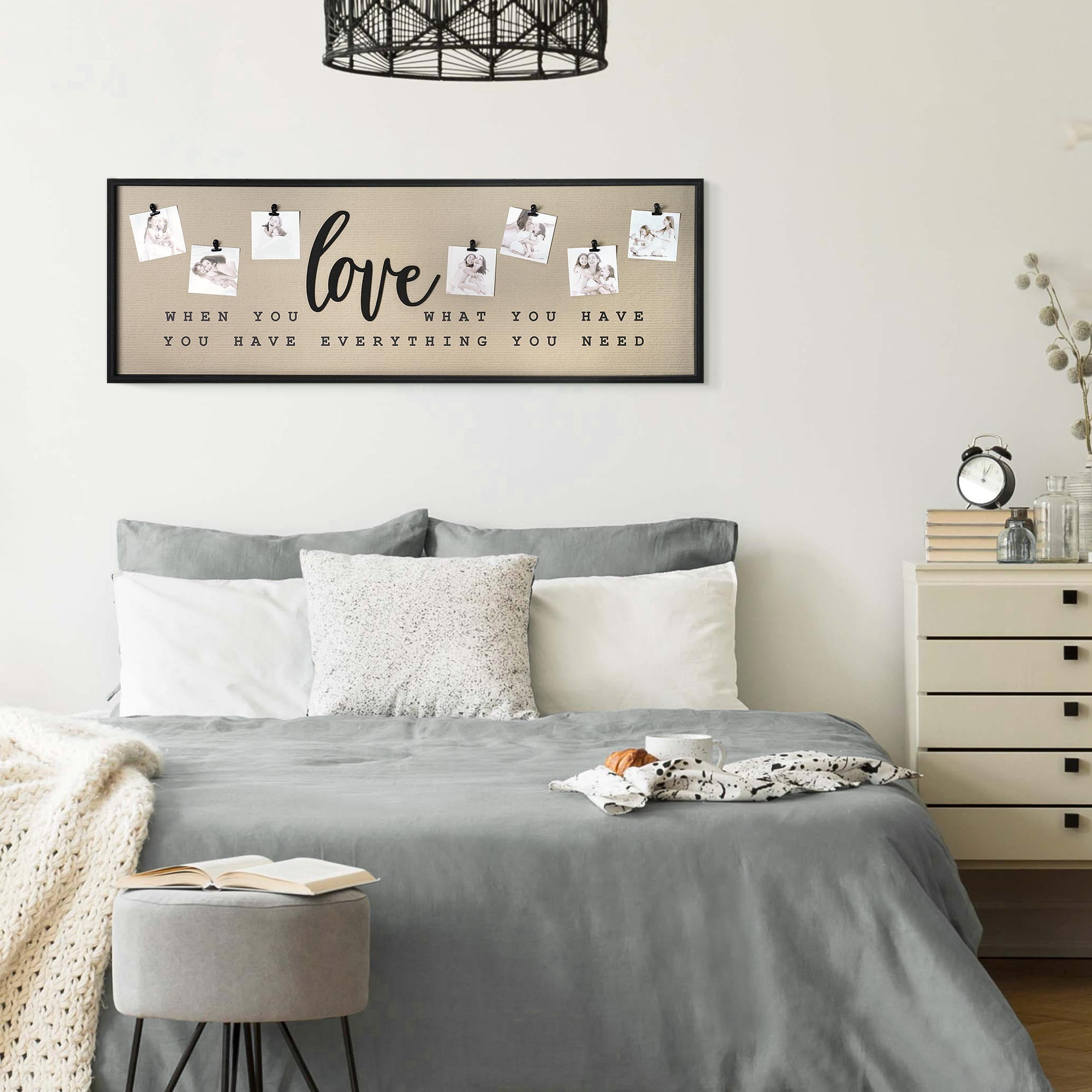 Crystal Art Gallery Love Clip Photo Collage in Black and Tan - 48" x 16"