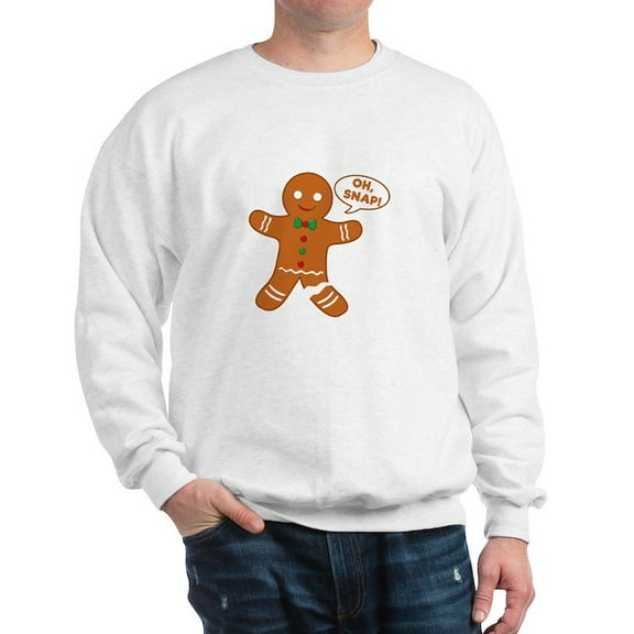 CafePress - Oh Snap Gingerbread Man Sweatshirt - Crew Neck Sweatshirt
