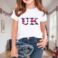 thumbnail image 3 of Chemisier à Manches Courtes à Col Rond Imprimé Drapeau Britannique pour Enfants, Tissu en Polyester, Tenue Décontractée pour l'École, Coupe Douce et Confortable, Haut Estival et Printanier Respirant, Lavable à la Machine, 3 of 4