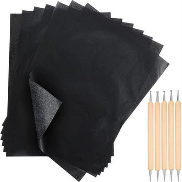 100 Pieces A4 Black Carbon Transfer Tracing Paper for Wood, Paper, Canvas and Other Art Surfaces