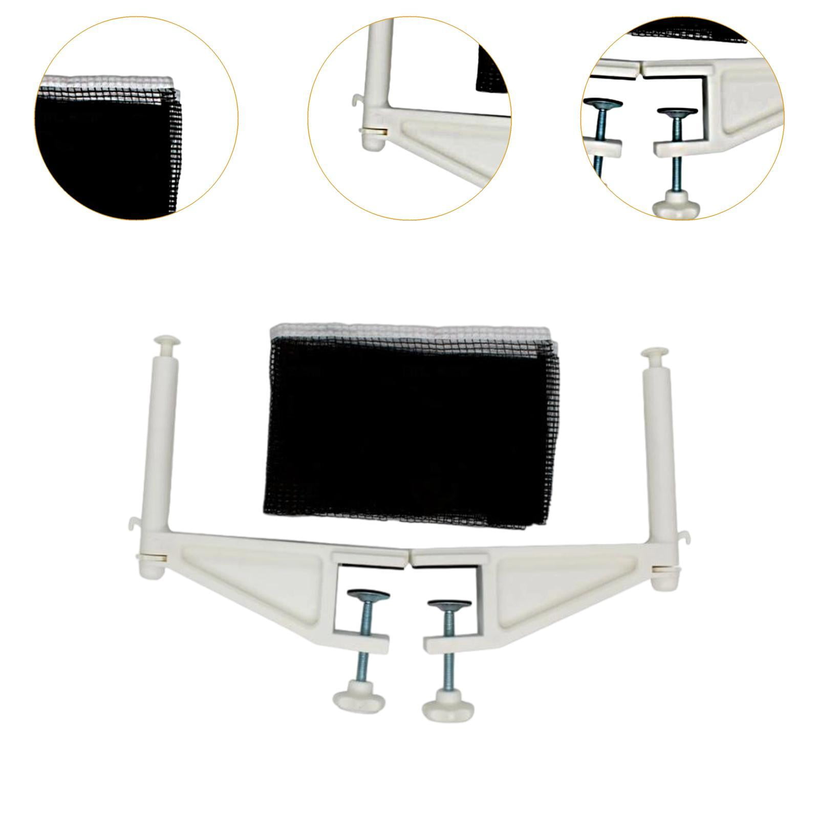 QccHieUs Table Tennis Net Post Set Ping Pong Clamp Net Quick Setup Professional Equipment White