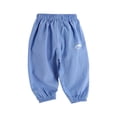 thumbnail image 6 of CYRBOKO Girls Jogger Pants, Linen Feel Pockets Tapered Solid Casual Bottoms Blue Size 2-3 T, 6 of 6