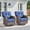 Blue, variant on Outdoor Rattan Swivel Rocking Chairs Set of 2, Patio Wicker Furniture Conversation Glider Rocker Chairs with 5" Thick Cushions, Beige