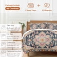 thumbnail image 6 of 3 Piece Vintage Boho Duvet Cover Set Full Size,Microfiber Comforter/Quilt Cover with Corner Ties and 2 Pillowcases,Middle Century Western Geometric Abstract Art All Season Bedding with Zipper Closure, 6 of 8