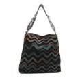 thumbnail image 1 of Colorful Striped Knitted Canvas Bag Purse for Women Large Capacity Shoulder Bag Casual Crossbody Bag with Wide Strap White, 1 of 4