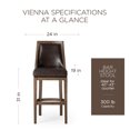 thumbnail image 2 of Maven Lane Vienna Bar Stool in Walnut Finish with Marksman Saddle Vegan Leather, 2 of 6