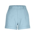 thumbnail image 4 of Womens Summer Shorts Classic Stretch Solid Color Slim Fit High Elastic Waisted Hiking Shorts with Side Pockets(S-3XL), 4 of 8