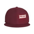 thumbnail image 3 of ZICANCN Pray Character Pattern Baseball Caps, Trucker Hats for Men And Women, Adjustable Breathable Flat Caps, Dark Red, 3 of 6