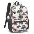 thumbnail image 2 of Tractor and Tractors White Pattern 17" School Backpacks for Teens,Waterproof Oxford Fabric,S-Shape Padded Straps for School,Travel,Hiking,Camping, 2 of 6