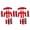 Red, variant on 2 Sets Helmets Padding Kit Hot Pressing Sponge with Hook and Loop Bike Helmet Lining for Electric Bike Riding Black Free Size (6.69 inches / 17 cm)[cite: 1]