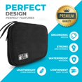 thumbnail image 4 of HAHDAXIA Travel Essentials Cable Organizer Bag - Small Charging Cord Storage, Charger, Cables, Cord Storage and Accessory Bag, Grey, for Travel, Work (Black), 4 of 7
