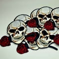 thumbnail image 5 of Naiovety Parches bordados para planchar con calavera rosa para ropa, accesorios DIY G NE Tela de costura y artesanía, 5 of 5