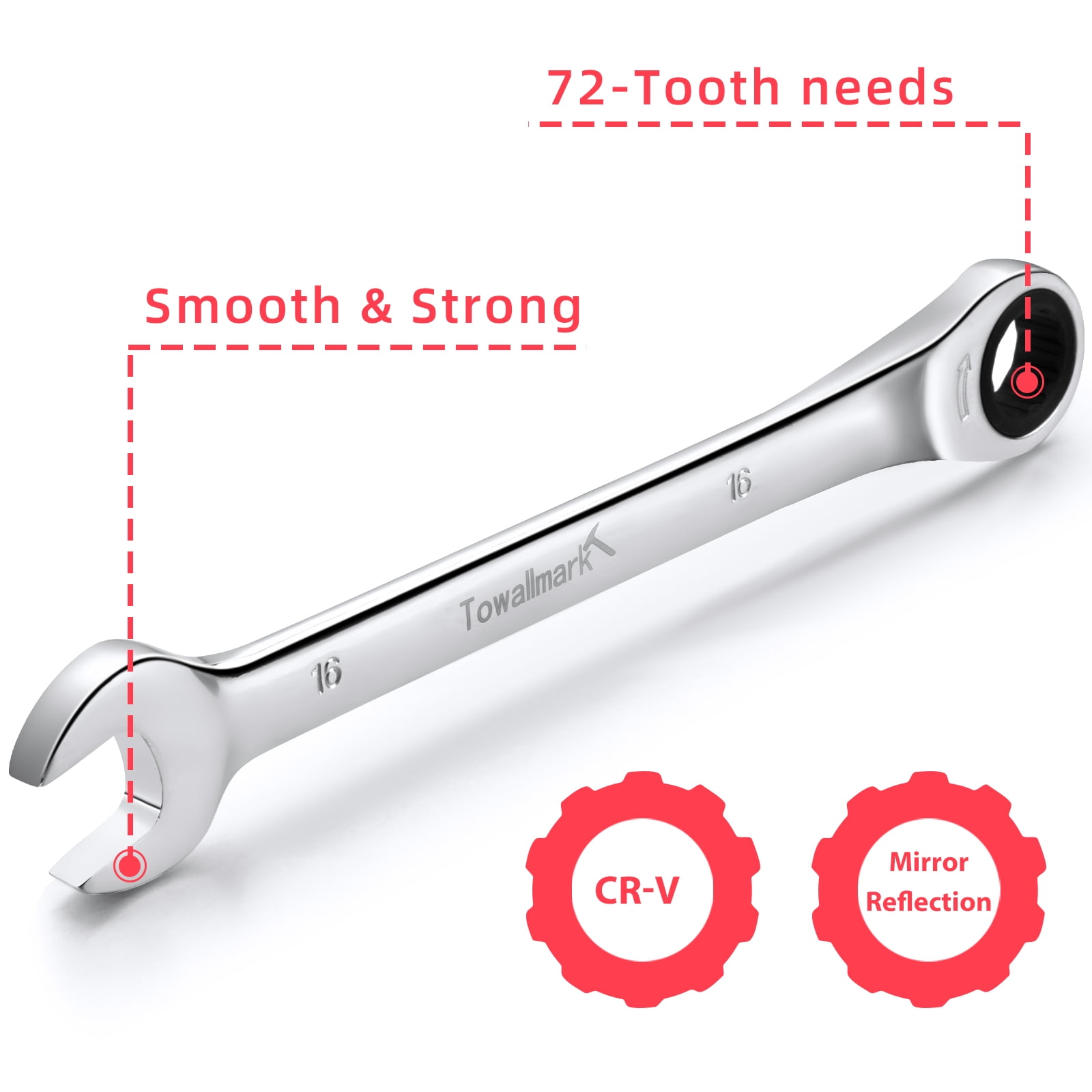 Mescukay Flex-Head Wrench Set of 12, Ratcheting Combination Set, Metric 8-19mm, 72-Teeth,Cr-V Steel Ratchet Wrenches Set with Storage Bag for home/car/bike etc