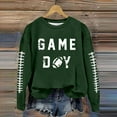 thumbnail image 4 of ADSSDQ Football Sweatshirts for Women Fall Workout Football Graphic Crew Neck Pullover Tops Casual Long Sleeve Game Day Hoodies Dark Green 2XL, 4 of 4