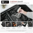 thumbnail image 2 of Stylish Dual Mount 33" Black Composite Granite Double Bowl Kitchen Sink with 5 accs S-833WN, 2 of 14