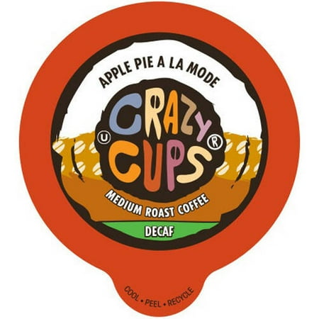 Crazy Cups Decaf Apple a La Mode Flavored Coffee Single Serve K-Cups, 22 count