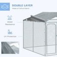thumbnail image 4 of PawHut 10' x 10' x 6' Outdoor Chain Link Box Kennel Dog House with Cover, 4 of 9
