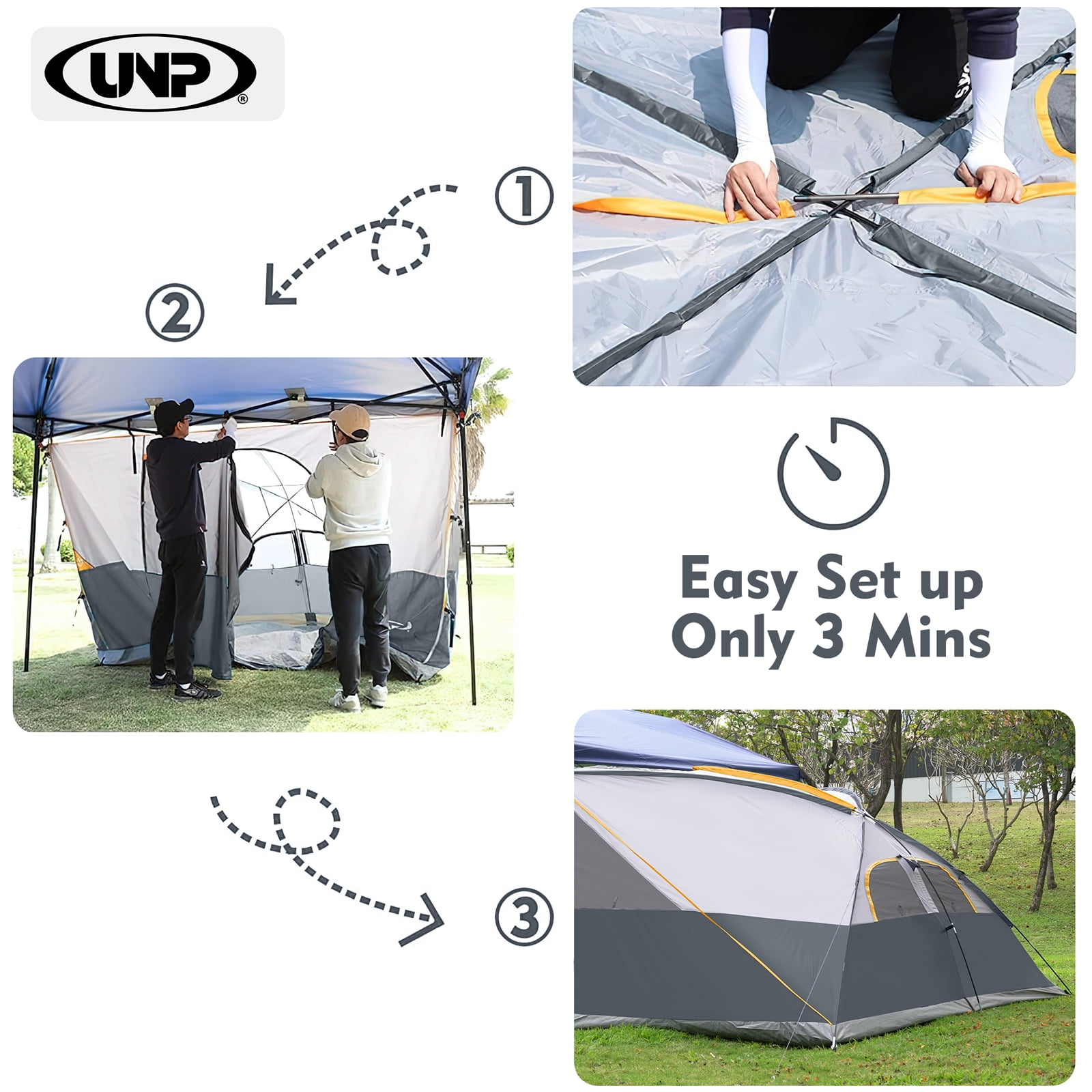 Camping Cube | Pop Up Canopy Side Tent for 10' x 10' Canopies Tent Easy Set Up Gazebo (Canopy/SHELTER NOT Included), Gray