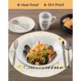 thumbnail image 3 of 13 Inch Round Placemats Set of 4, Sunflower Non Slip Heat Insulation PP Table Mats, Vintage Botanical Washable Place Mats for Kitchen Dining Party Table Decor, 3 of 7