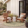 thumbnail image 3 of Safavieh Courtyard Kevin Floral Indoor/Outdoor Area Rug, Olive/Natural, 6'7" x 6'7" Round, 3 of 10