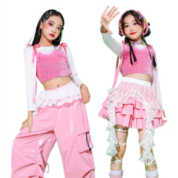 Ulitacool Girls Graphic Tee Round Neck Blouse Short Sleeve Cartoon Graphic Tops Relax Fit T Shirt Daily Wear Pink 3-4 Years