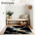 thumbnail image 3 of Ultra Soft Area Rug, Agate Style Gold Vein Rug Modern Marble Look Entry Carpet Porch Decor, Non Slip, Stain Resistant, Washable Area Rugs for Living Room, Bedroom(Black, 3X5), 3 of 8