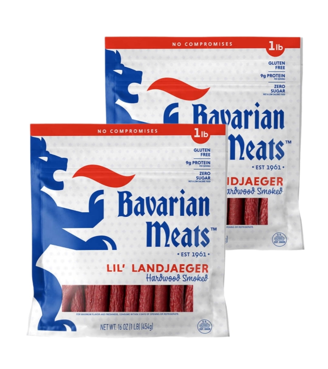 Bavarian Meats Lil' Landjaeger Gluten & MSG Free Zero Sugar Hardwood Smoked Beef & Pork Sticks 16 Oz Resealable Bag