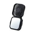 thumbnail image 2 of Ventilador de mano con espejo, ventilador portátil recargable por USB con cordón – Ventilador de cuello colgante de 3 velocidades para viajes, oficina, hogar y exteriores., 2 of 6