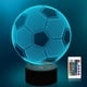 thumbnail image 1 of Bonita luz nocturna de fútbol de ensueño para niños, lámpara de ilusión 3D, cambio de 16 colores con Control remoto, decoración de habitación, regalos para niños y niñas, 1 of 5