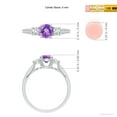 thumbnail image 4 of ANGARA Natural 0.45 Ct. Amethyst with Diamond Classic Ring in 14K White Gold for Women (Ring Size: 3.5), 4 of 9