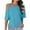 Blue, variant on lmcalzta Tops for Women Trendy off Shoulder Short Sleeve Shirts Going out Casual Blouses Slim Fitted Summer 2024 Tee