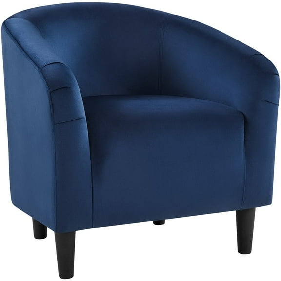 WLGSG Velvet Accent Chair, Modern Club Chair Upholstered Armchair with Solid Legs Comfy Sofa Chair for Living Room/Bedroom/Waiting Room,Navy Blue