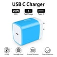 thumbnail image 5 of Usbc block,USB C Wall Charger Block,AILKIN 3Pack USB Wall Charger 20W Power Delivery Charging Android Type C Charger Block,Blue, 5 of 7
