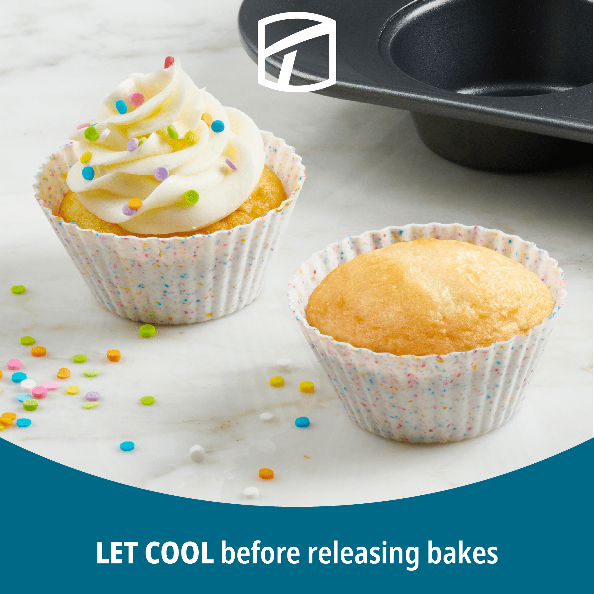 Trudeau Reusable Silicone Baking Cups, 12 Pack – for Muffins, Cupcakes, Bites, Small Pies, Egg Bites, Tartlets, Quiches, Cheesecake Bites, Rice Krispies Treats, Snack & Fruit Bites